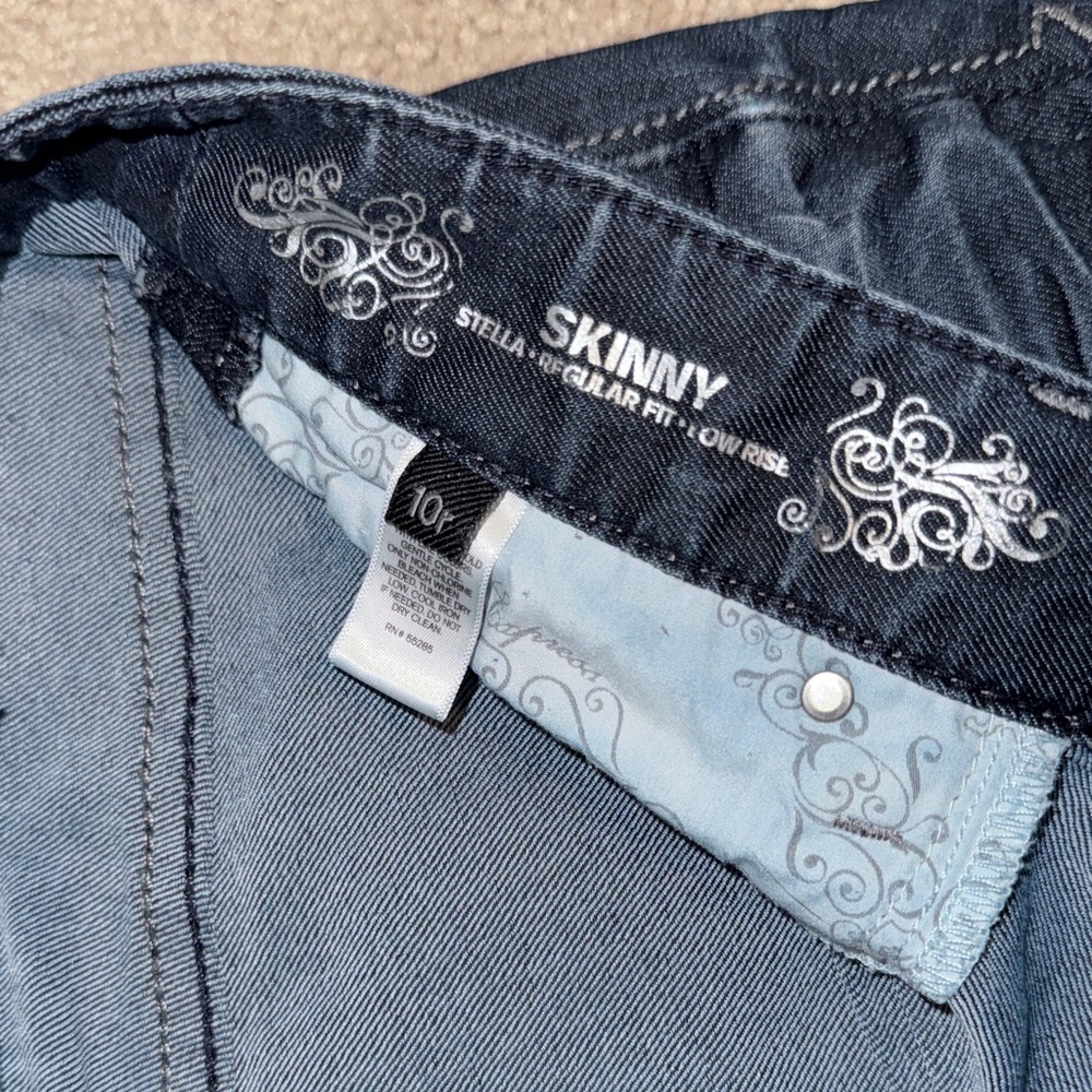 Express Stella Skinny Regular Fit Low Rise Dark Wash Stretch Denim Jeans 10 R - Picture 3 of 6